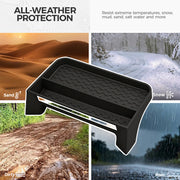 Black all-weather heavy duty rubber step for 4x4 vehicle protection in sand, snow, mud, and rain.