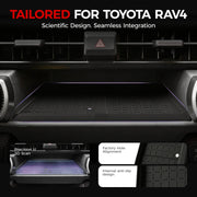 Custom fit black rubber cargo liner mat for Toyota RAV4 with anti-slip design.