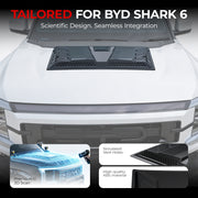 Black ABS plastic hood vent accessory for BYD Shark 6 pickup truck.