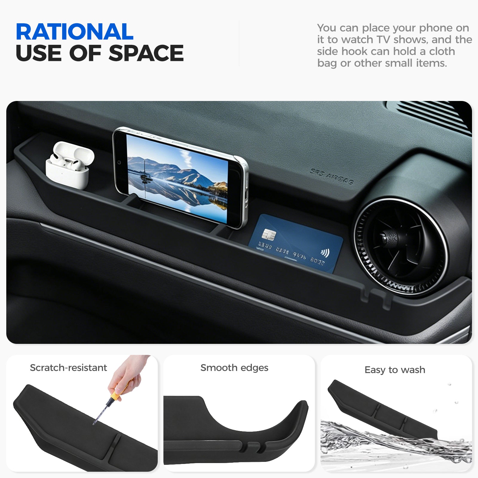 DRABAY Silicone Storage Mat sa Panig ng Pasahero para sa Toyota Land Cruiser 250 2024+
