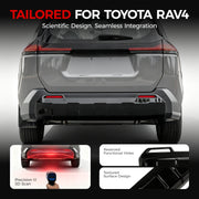 Custom rear bumper protector for Toyota RAV4 featuring a textured surface design.