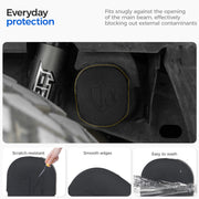 Black protective beam cover for 4x4 vehicle components with scratch-resistant surface.