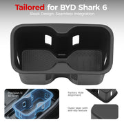 Custom center console organizer for BYD Shark 6 with anti-slip texture and 3D scan precision.