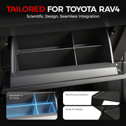 Custom-fit Toyota RAV4 glove box organizer with reinforced partitions and snap-fit design.