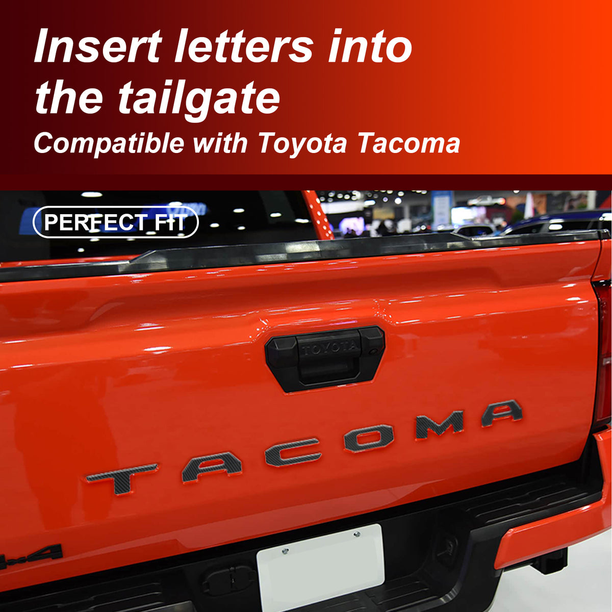 DRABAY Toyota Tacoma 2024-2026 ABS 3D 尾門字母嵌飾後徽標