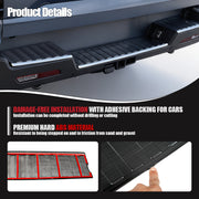 Black heavy-duty ABS rear bumper protector with anti-slip texture for 4x4 vehicles.