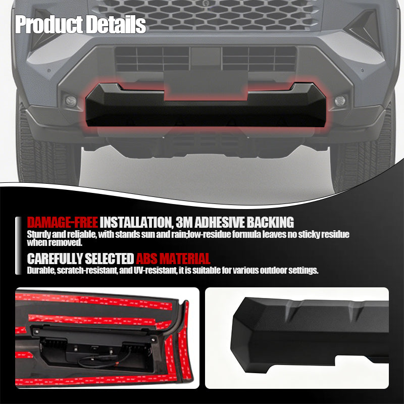Durable ABS plastic front bumper protector for 4x4 vehicle with 3M adhesive backing.
