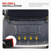 No-drill installation guide for 4x4 vehicle front grille protection accessory.