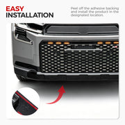 Instructional graphic showing easy installation of a vehicle bumper protector.