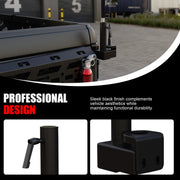 Black 4x4 truck bed accessory with sleek finish and durable mounting bracket.