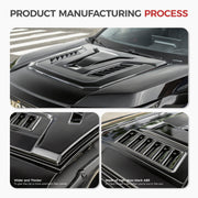 Black high gloss ABS car hood vent scoop for enhanced vehicle performance and style.