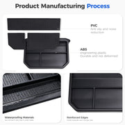 DRABAY Silicone Behind Screen Storage Tray for Toyota Tacoma 2024-2026