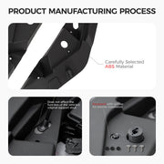 Close-up of durable black ABS material and precise screw installation for 4x4 vehicle accessories.