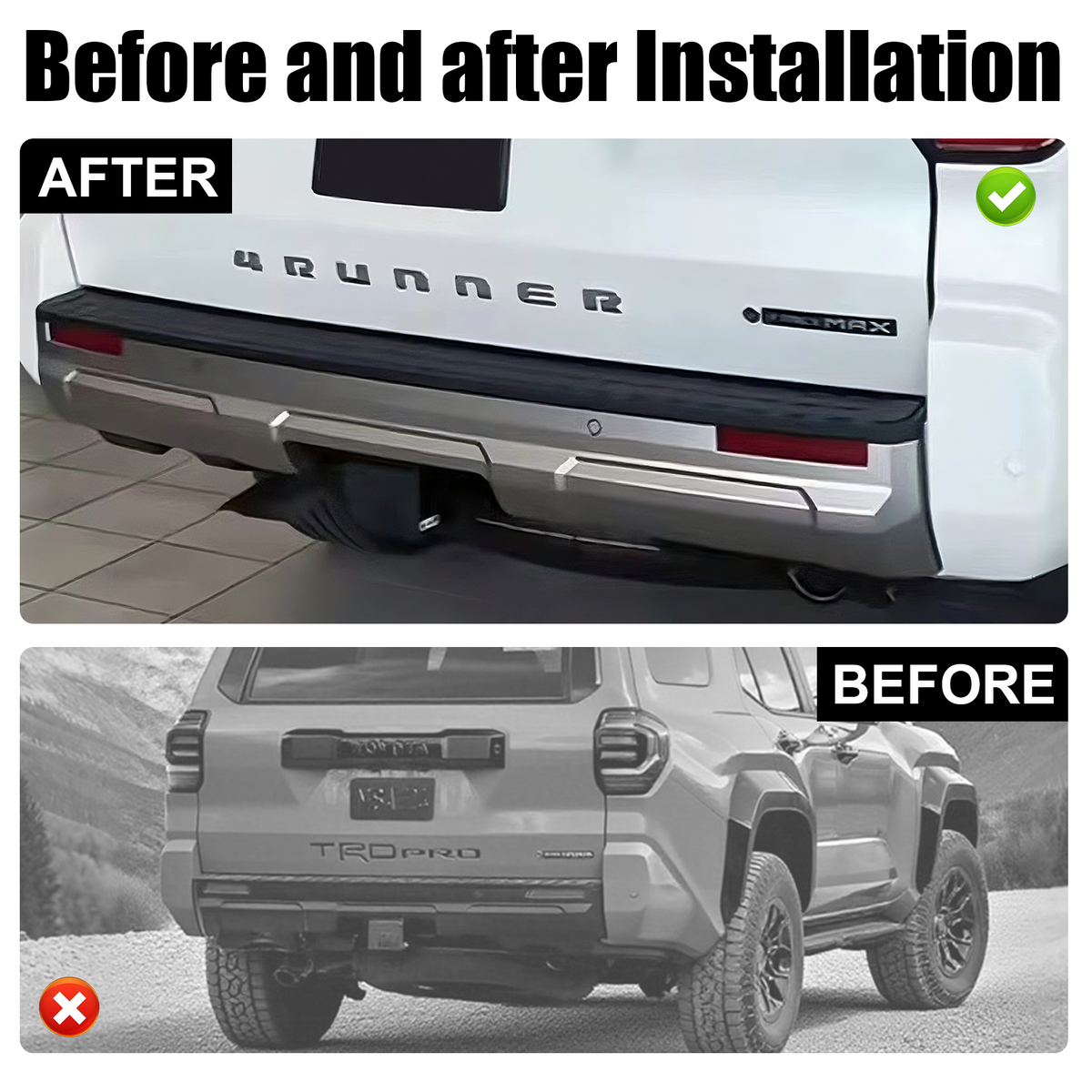 DRABAY Ranura guía para defensa para Toyota 4Runner 2025-2026