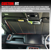 Custom fit black textured headliner and interior trim for 4x4 vehicle protection.