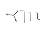 Set of silver and black L-shaped hex key Allen wrenches for vehicle maintenance.