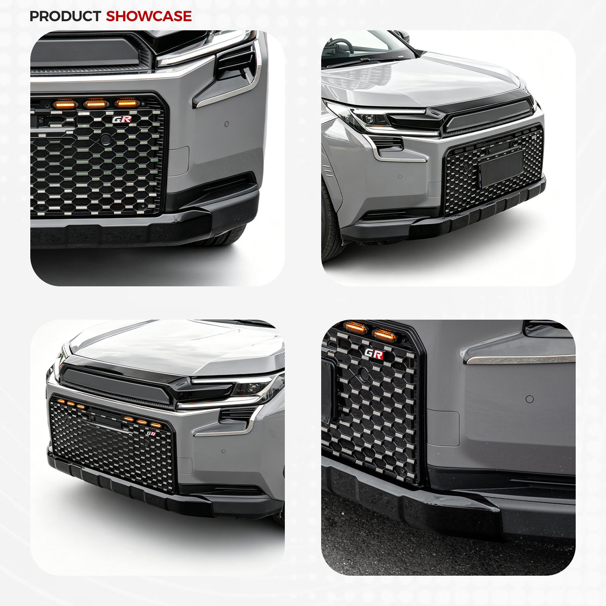 Product showcase of a black front bumper grille guard for 4x4 vehicles.