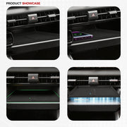 Black 4x4 vehicle glove box organizer with LED lighting and protective liner.