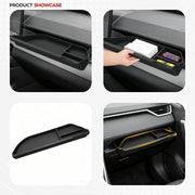 Black interior car organizer tray for glove box or center console storage.