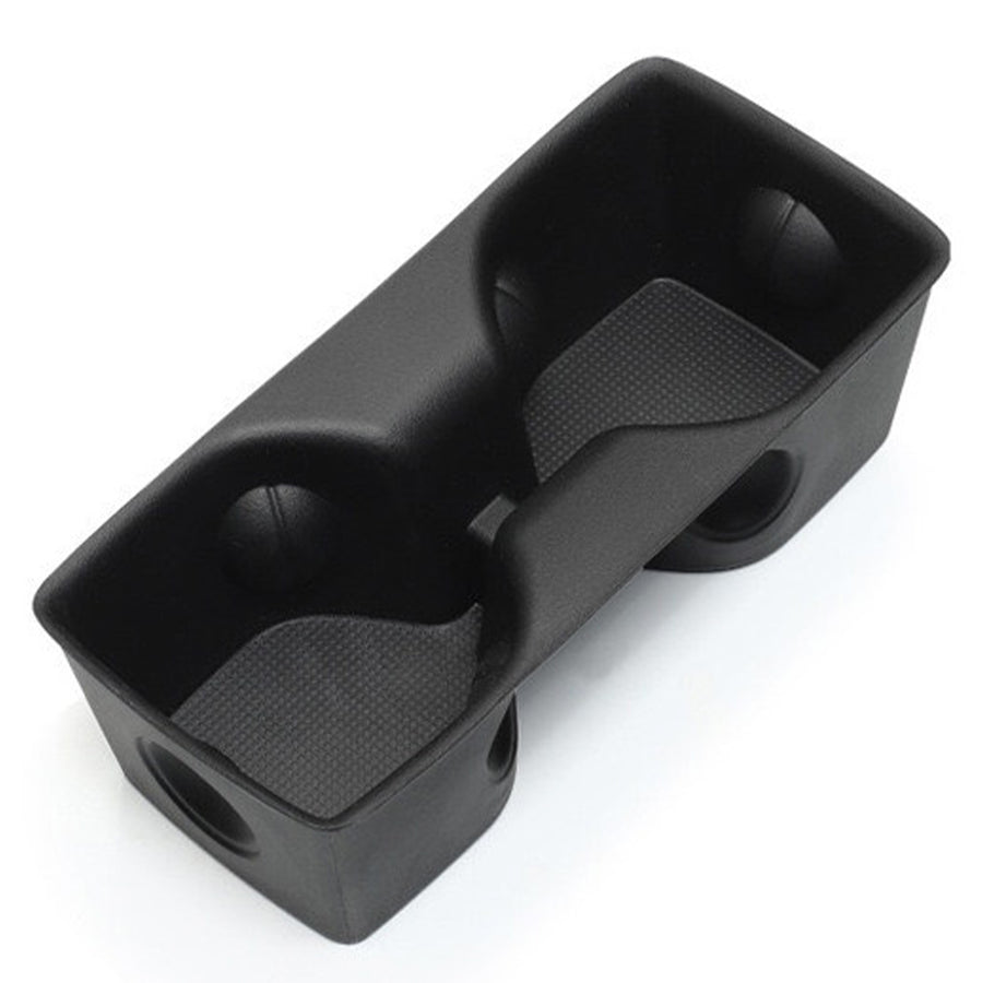 Black dual vehicle cup holder organizer for 4x4 interior storage