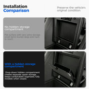 DRABAY Center Armrest Hidden Storage Box for Toyota Tacoma 2024-2026