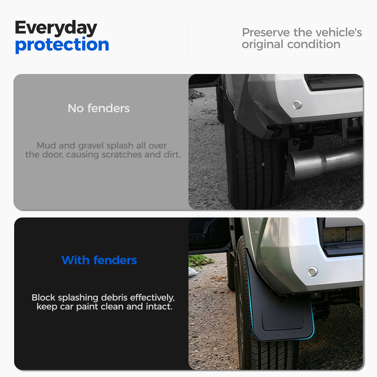 DRABAY Guardabarros pequeños para 4 ruedas para Toyota Tacoma 2024+