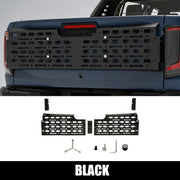 Black rear bed storage panel and mounting kit for Toyota Hilux 4x4