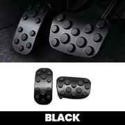 Black textured anti-slip pedal covers for 4x4 vehicle interior protection.